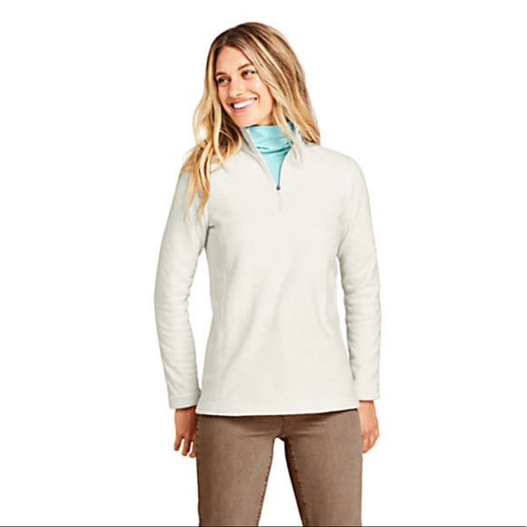 Lands' End Tops - Lands End Women's Quarter Zip Fleece Pullover Sz L